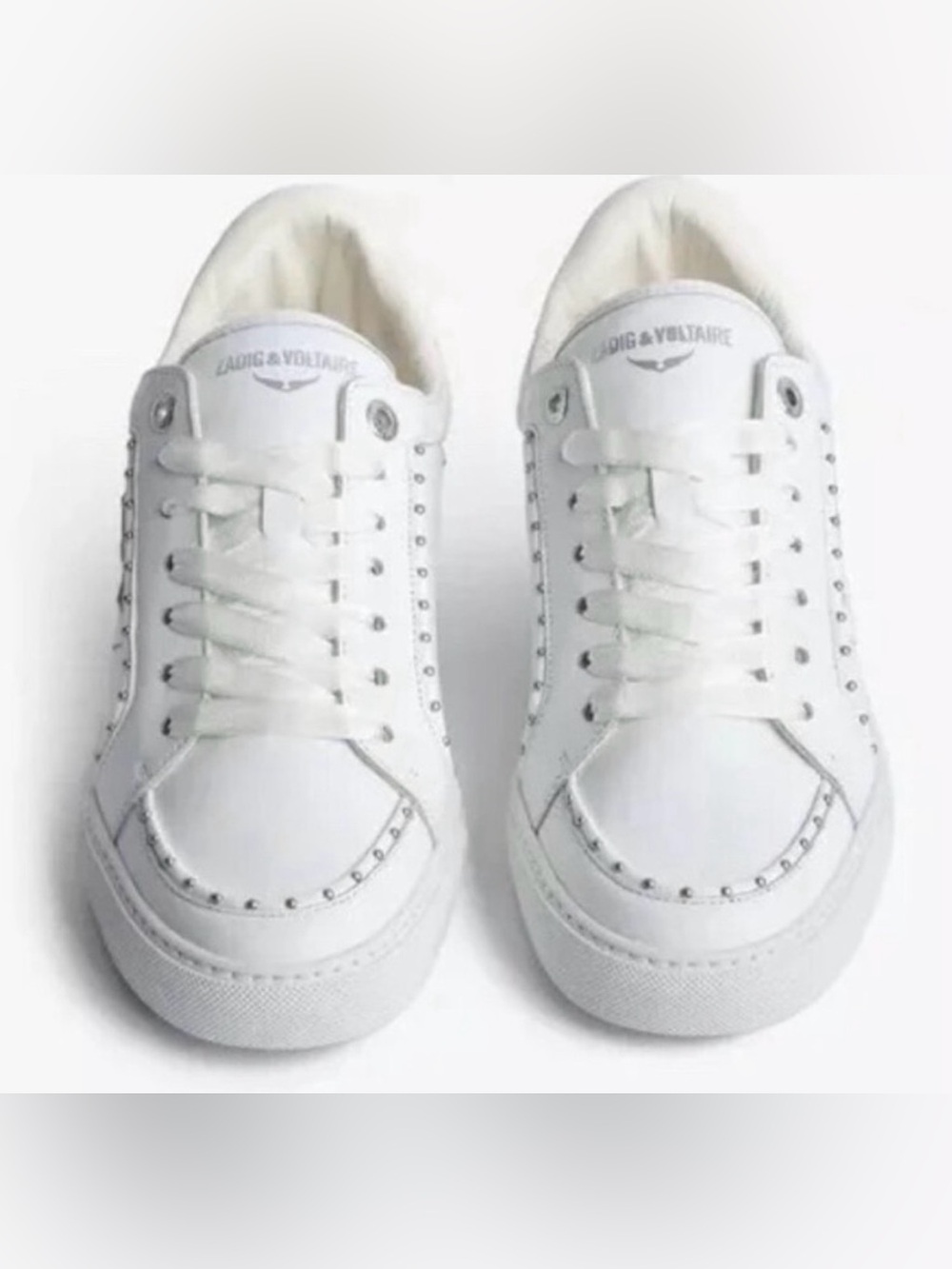 Zadig & Voltaire 37 White Lightning Bolt Sneakers. 🥥⚡️